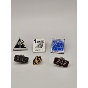 Vintage Boeing 767 Pin Set 1st‎ Delivery Rollout Aviation Memorabilia 6 Pieces
